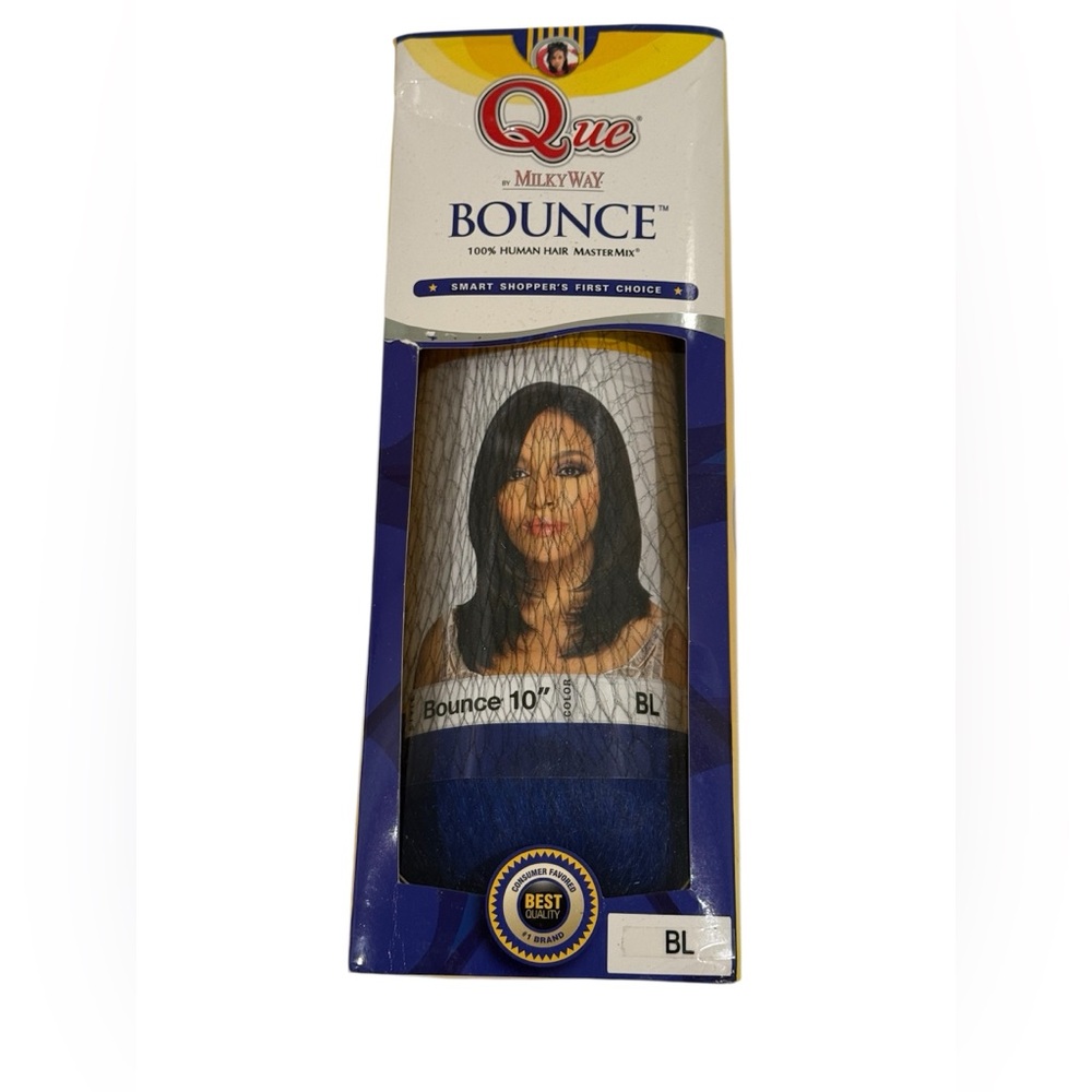 NEW Que by Milky Way Bounce 10” Human Hair Weave - Blue